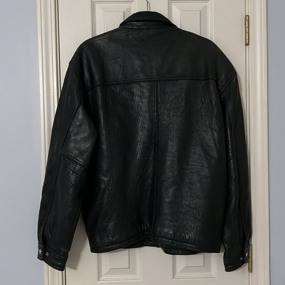 Men’s Leather Bomber Jacket - Picture 6 of 7